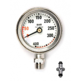 Manomètre HP immergeable 50mm 300 Bar Verre trempé