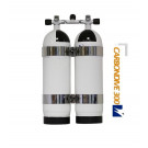 Bi-Bouteille CARBONDIVE 10 Litres  / 300 bars avec cerclage OMS et robinet isolement central