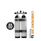 Bi-Bouteilles blocs 6.8 Litres 300 bars avec cerclage et robinet isolement central CARBONDIVE