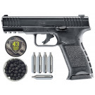 Pack Pistolet Umarex T4E TPM1 7.5J Cal .43 + Boite de 100 billes caoutchouc