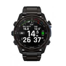 Ordinateur DESCENT MK3i 51mm GARMIN-Titane avec revêtement Carbon Gray DLC et bracelet titane Carbon Gray DLC