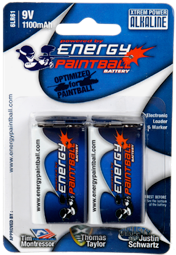 Piles Alcaline 6LR61 9Volts Energy Paintball